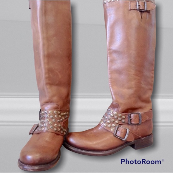 FRYE Jenna Stud & Buckle Accented Riding Boot - Picture 9 of 9